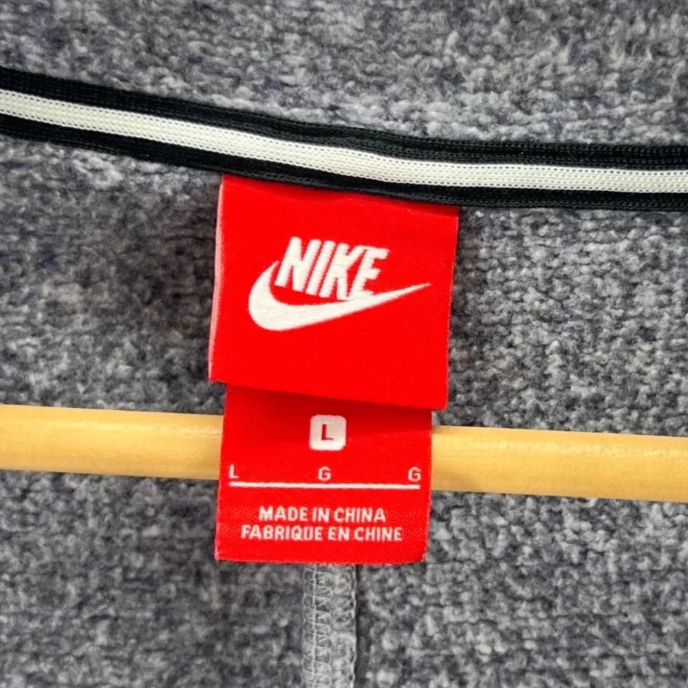 Nike Full Zip Sweater Fleece Jacket Womens Size L Grey Polyester Warm Athleisure